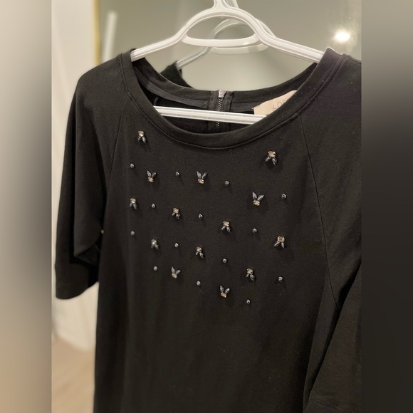 Loft Jeweled Cotton Shift Dress - Picture 5 of 6